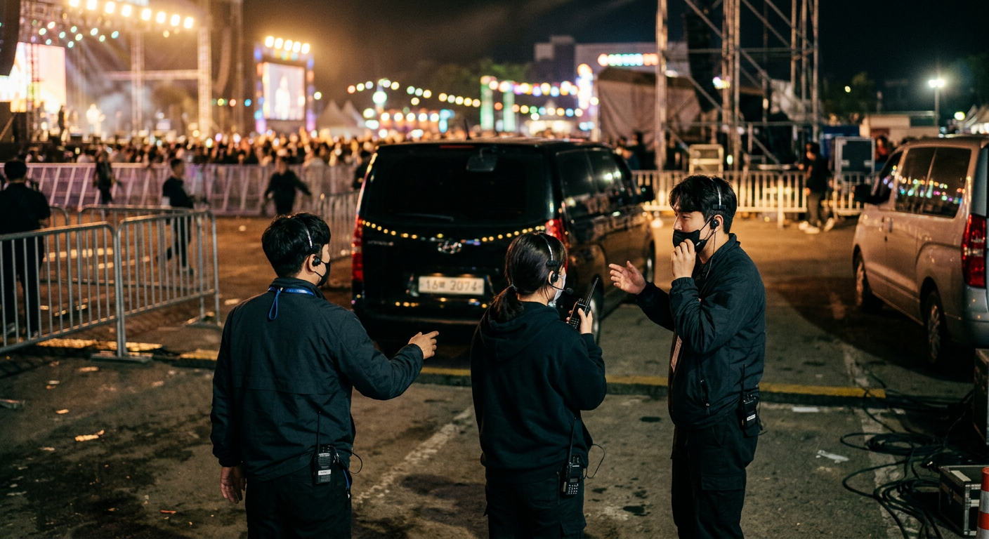 지역축제 공연팀 대기 동선과 현장 운영 스태프
