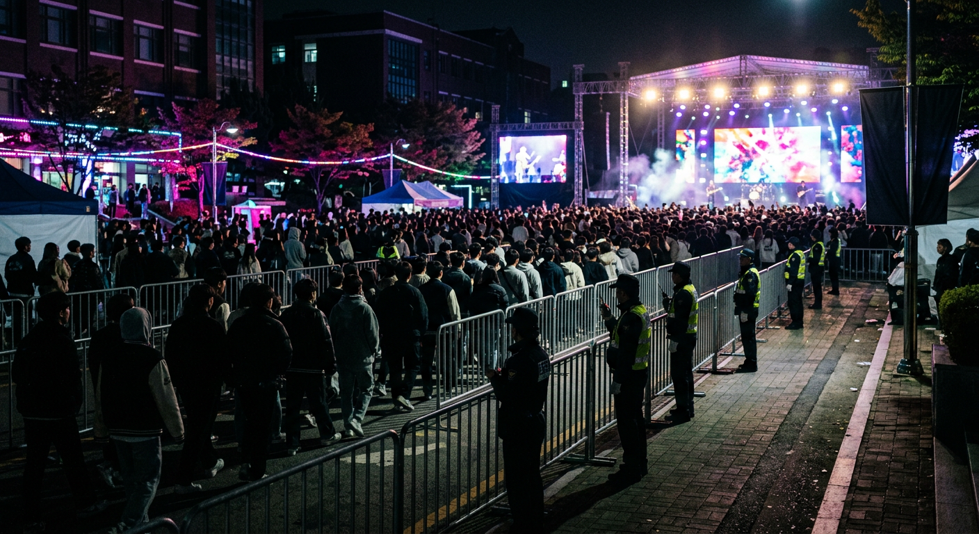 대학축제 헤드라이너 공연을 위한 관객 안전 관리