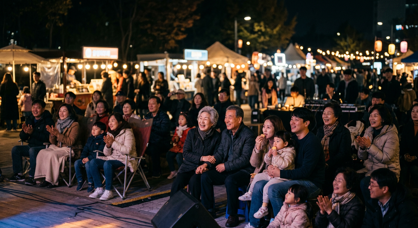 주민 관객이 함께하는 읍면동 축제 공연 분위기