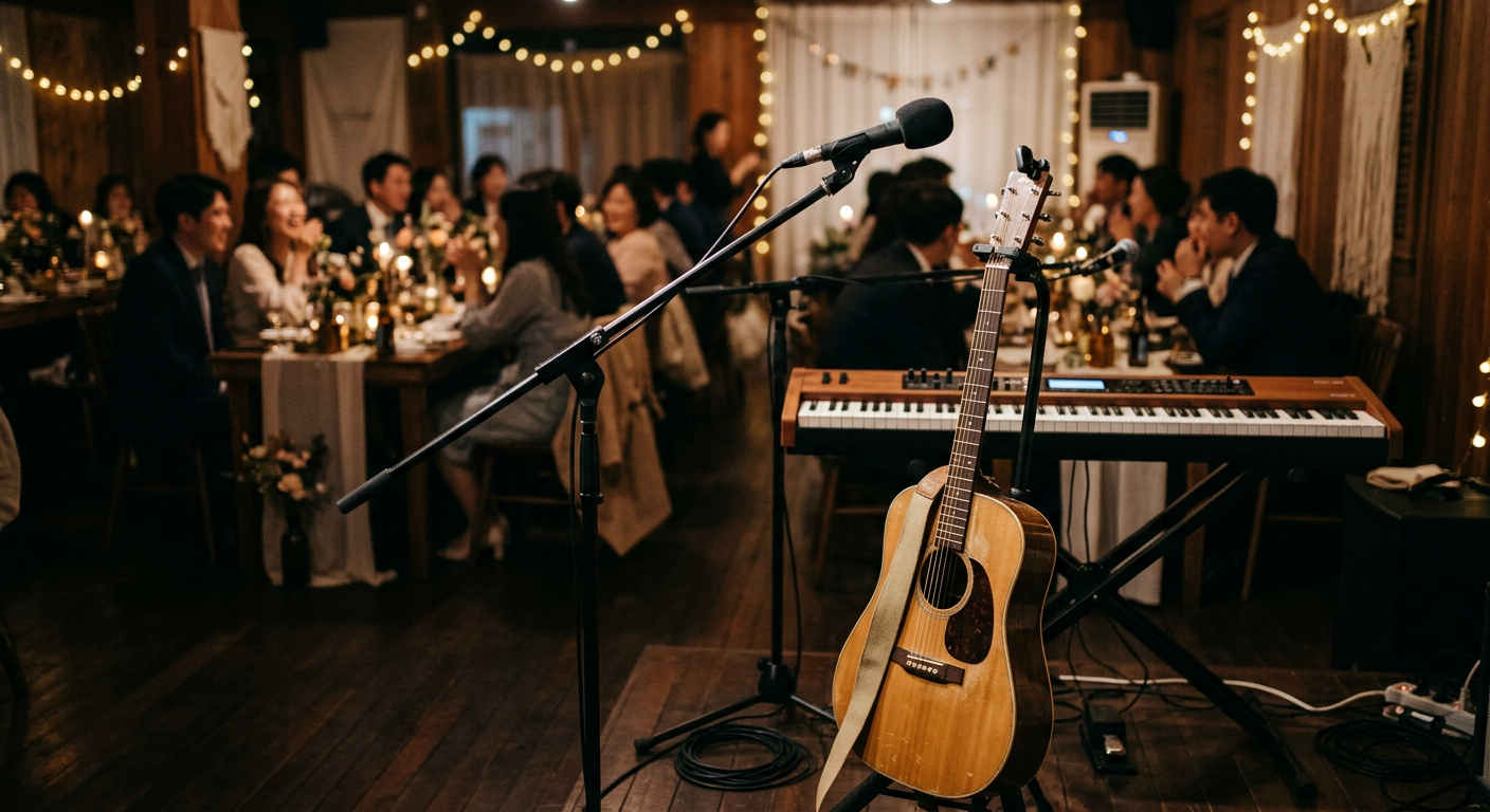 스몰웨딩 축가와 식전 연주를 위한 라이브 장비 세팅