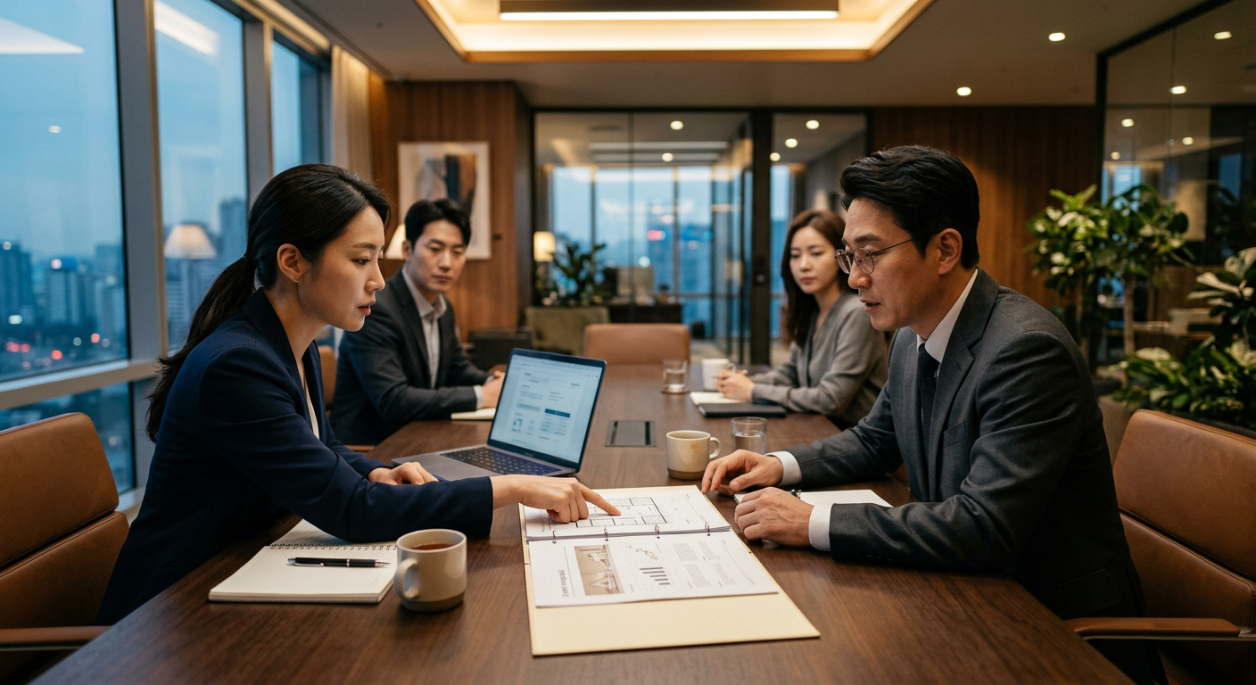 기업행사 연예인 섭외 계약 조건을 확인하는 미팅