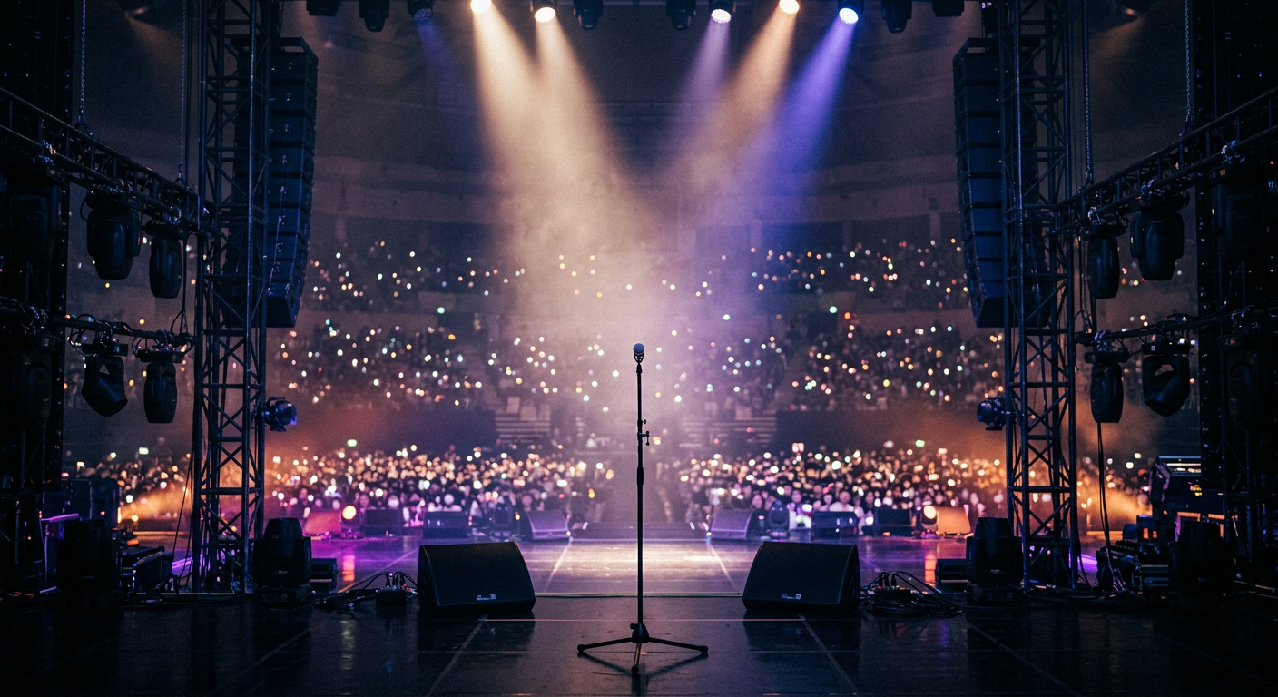 연예인 행사 섭외 직전의 콘서트 무대 조명